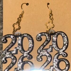 Gold and Silver 2026 Dangle Earrings